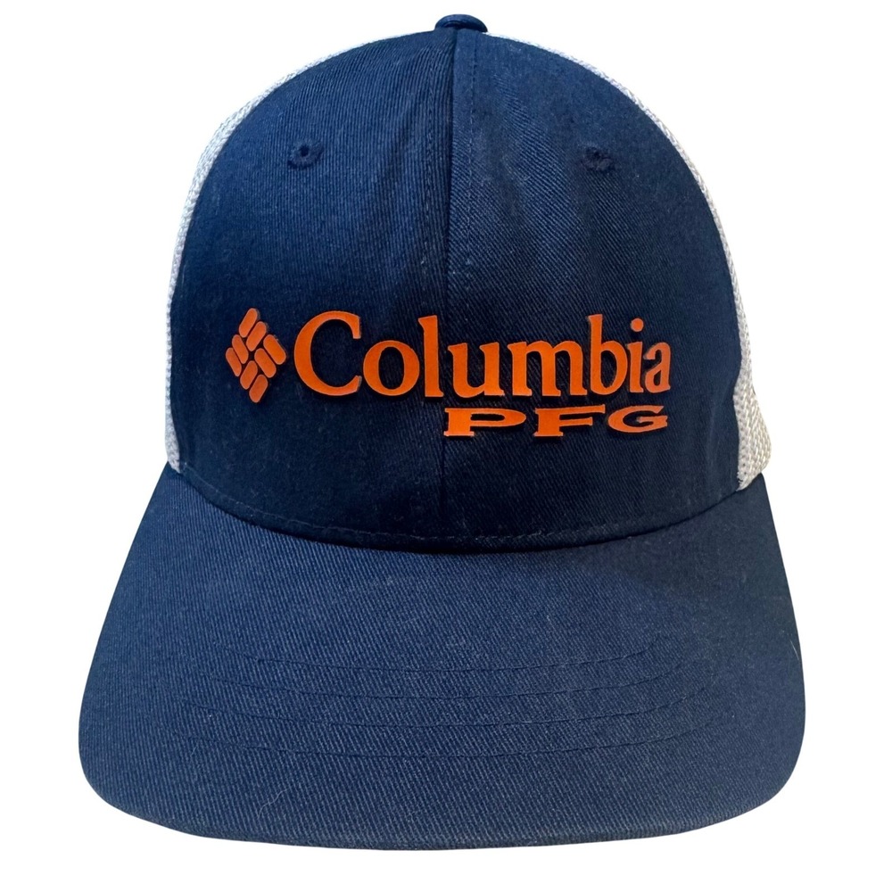 Columbia PFG Auburn Tigers Mesh Back Trucker Hat Snapback Navy White Youth OS